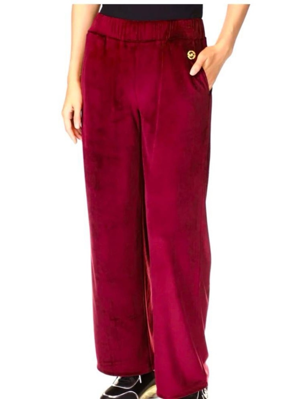 Michael Kors Velvet  Straight Leg Pants in Deep Berry size Medium. New with tag